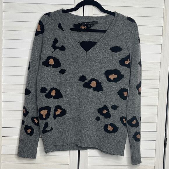 360 Cashmere Alani Grey & Black Mid Heather Cashmere Wool Sweater Small - Picture 5 of 8